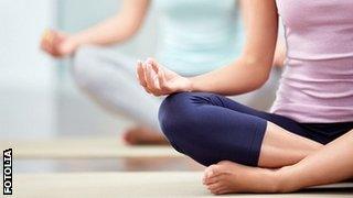 Ladies doing Yoga