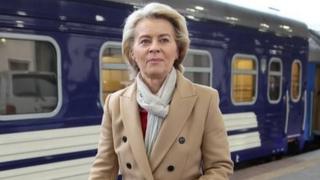 European Commission president Ursula von der Leyen arrives in Kyiv