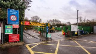 Entrance to Mansfield Recycling Centre