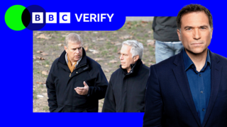 Andrew Mountbatten-Windsor and Jeffrey Epstein having a conversation