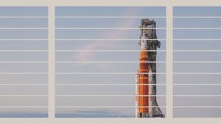 Artemis on a launchpad with a stylised grid in front