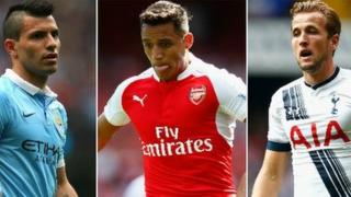 Sergio Aguero, Alexis Sanchez and Harry Kane