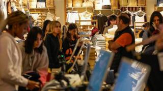 Shoppers at a Brandy Melville store in Houston, Texas (file picture)