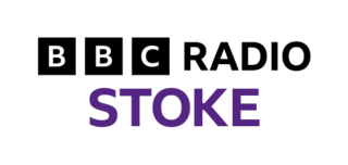 BBC Radio Stoke logo in black and purple on white