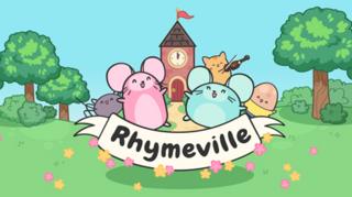 Cartoon mice singing and dancing in front of a clocktower