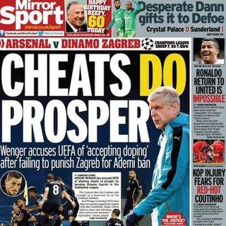 Tuesday's Mirror back page