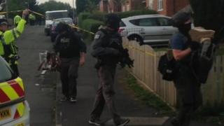 Armed police in Gorton