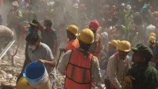 Rescuers in Mexico