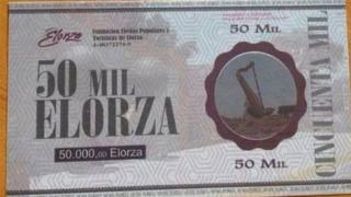 A photo of a 50,000 Elorza bill