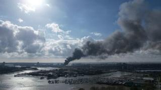 Smoke across Southampton