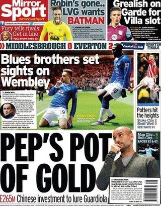 Daily Mirror back page