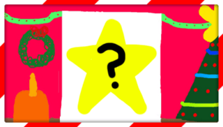 A Christmas card with a gold star