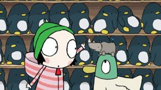 Sarah and Duck with a rhino on his head.