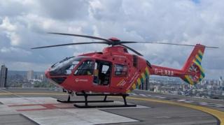 London Air Ambulance on the landing pad