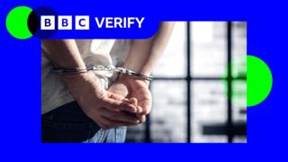 A prisoner in handcuffs