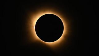A total solar eclipse is seen on August 12, 2026 in Palencia, Spain.