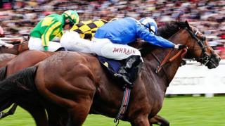 Tom Marquand riding Almeraq to victory in the Queen Elizabeth II Jubilee Stakes at Royal Ascot in 2026