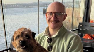 Craig Morrison and dog portrait
