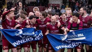 Stenhousemuir players celebrate