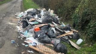 Waste in a road
