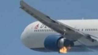 Watch: Plane catches fire during take-off