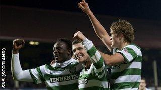 Celtic players celebrating