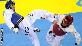 Rohullah Nikpai in action at the Beijing Olympics