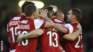 Fleetwood celebrate a goal