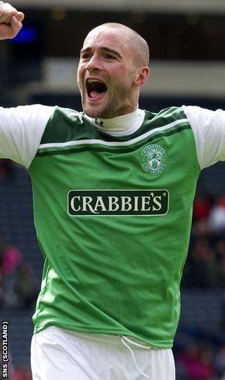 McPake shows his delight after the victory over Aberdeen