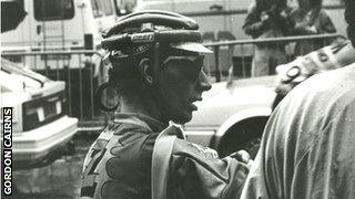 Robert Millar in Glasgow at the start of the 1985 Tour of Britain