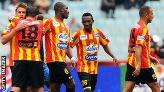 Players from Tunisia's Esperance celebrating