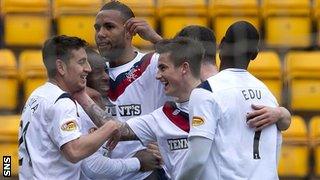 Rangers players celebrating