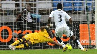 Zambia goalkeeper Kennedy Mweene saves the 2012 Africa Cup of Nations penalty that prompted Asamoah Gyan's international retirement