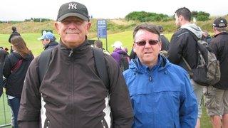 Golf fans Laurie Taylor and Derek Urquhart