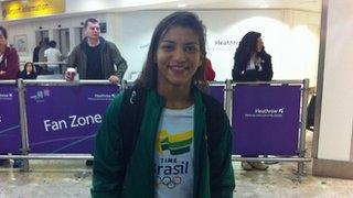 Sarah Menezes arrives at Heathrow airport