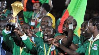 Zambia celebrate winning the Africa Cup of Nations