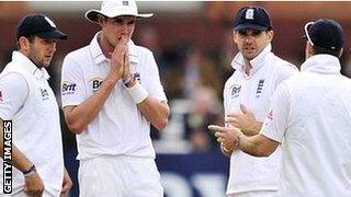 Tim Bresnan, Stuart Broad, James Anderson and Andrew Strauss