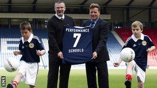 Craig Levein and Mark Wotte launch the SFA's regional performance school project