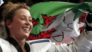 Jade Jones celebrates