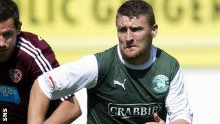 Gary Deegan made his debut for Hibs