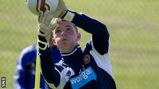 Hearts goalkeeper Jack Hamilton