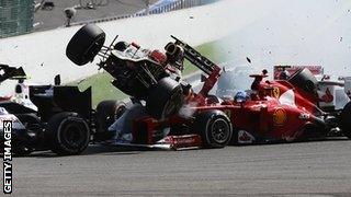 Romain Grosjean crash