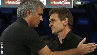 Real Madrid boss Jose Mourinho (left) and Barca boss Tito Vilanova