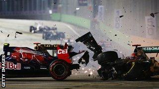 Schumacher crashed into Vergne in Singapore