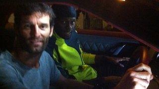 Mark Webber meets Usian Bolt in Japan