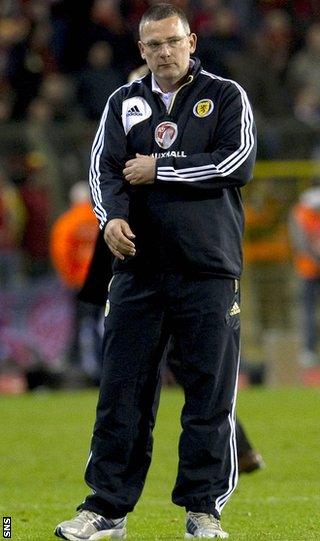 Levein looks under pressure after the 2-0 defeat by Belgium on Tuesday