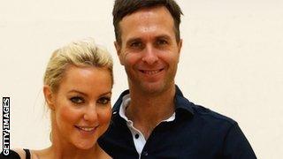 Former England cricket captain Michael Vaughan and his Strictly Come Dancing partner Natalie Lowe