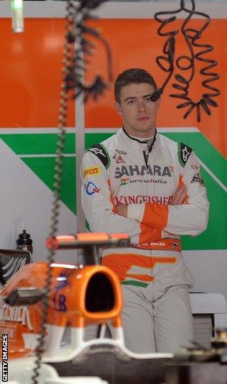 Paul Di Resta during first practice at the Buddh International Circuit in Noida