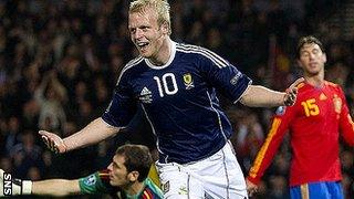 Steven Naismith scored in a 3-2 defeat to Spain