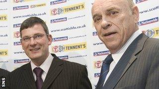 Levein is welcomed into the job by Peat when he was SFA president